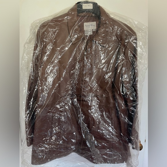 Pamela Mccoy Leather Brown Soft Leather Vintage Jacket NWT Size 1X - Picture 2 of 13